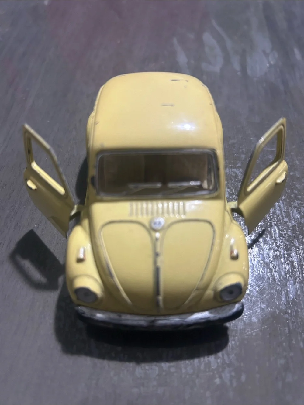 Yellow Vintage Style Kids Toy Car - Classic Beetle Look